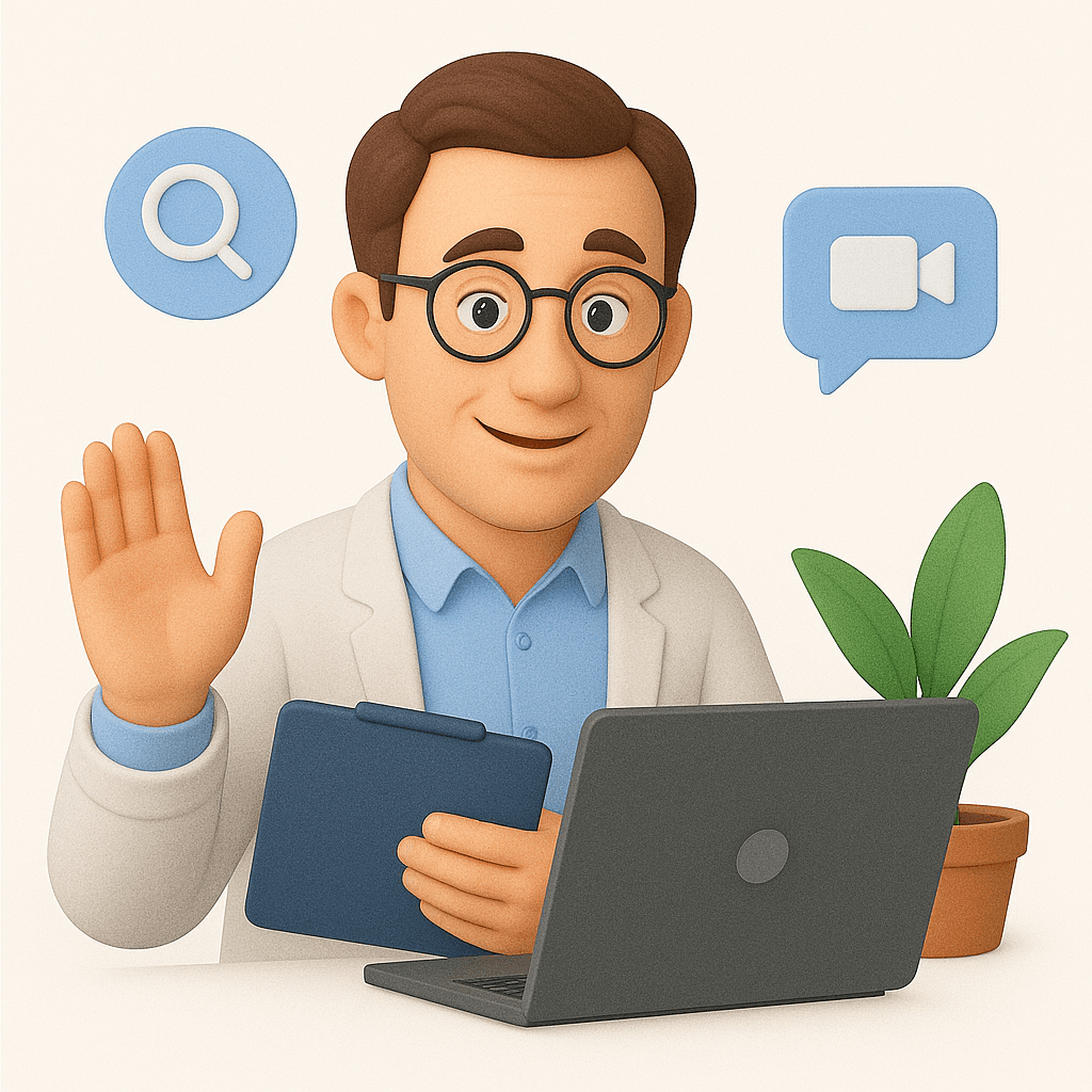 Profissional de saúde mental em consulta online